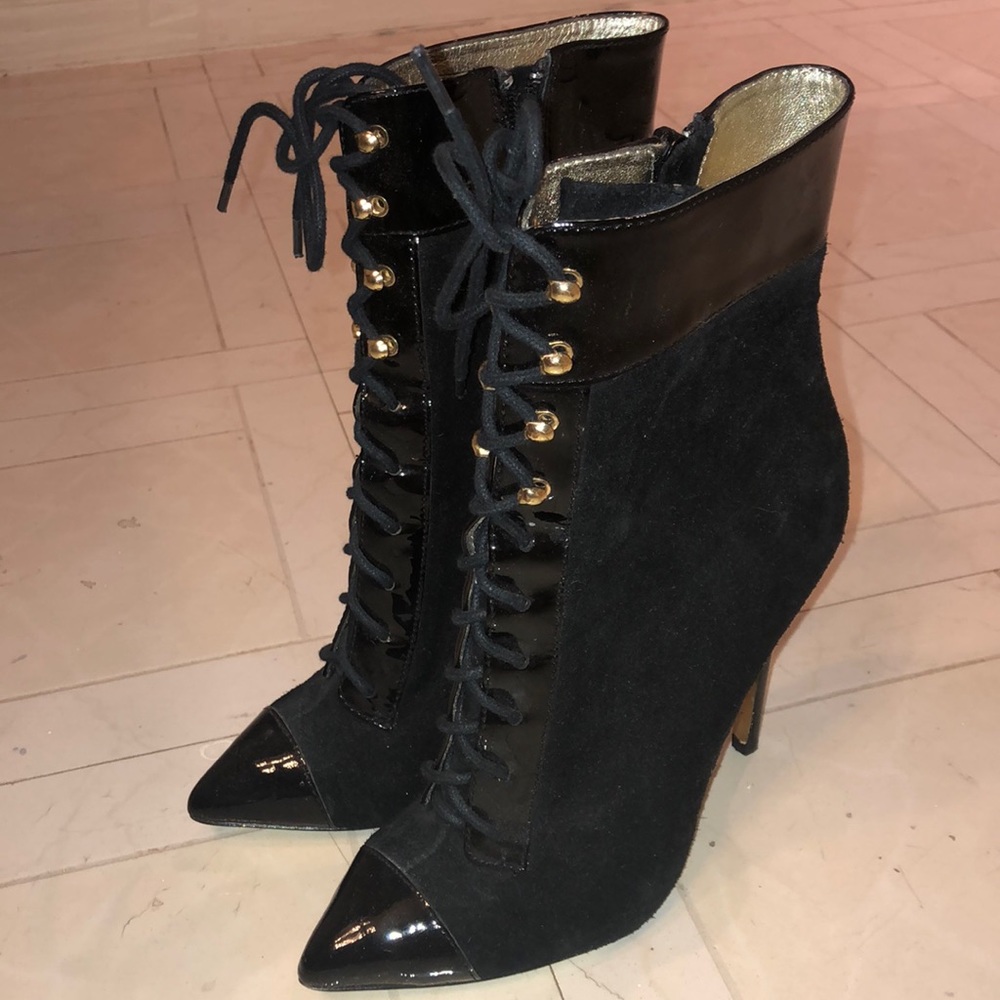 Versace Heeled Lace-Up Booties
